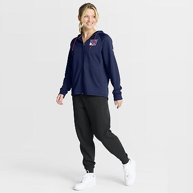 Women's Fanatics Navy New York Rangers Authentic Pro Rink Raglan Full-Zip Hoodie