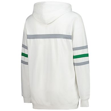 Women's Mitchell & Ness White Philadelphia Eagles Plus Size Head Coach Throwback Pullover Hoodie