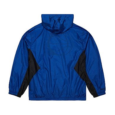 Men's Mitchell & Ness Blue Orlando Magic Playmaker Full-Zip Hooded Windbreaker Jacket