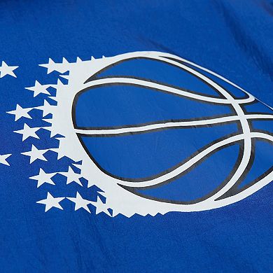 Men's Mitchell & Ness Blue Orlando Magic Playmaker Full-Zip Hooded Windbreaker Jacket