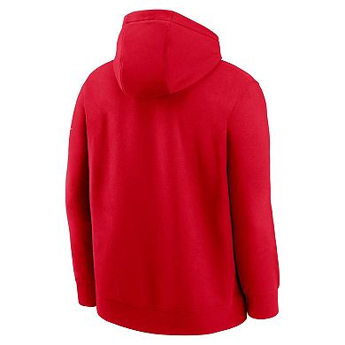 Men's Nike Scarlet San Francisco 49ers Full Blitz Club Fleece Pullover Hoodie
