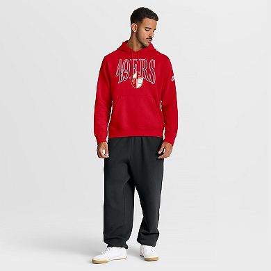 Men's Nike Scarlet San Francisco 49ers Full Blitz Club Fleece Pullover Hoodie