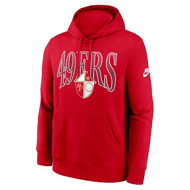 Men's Nike Scarlet San Francisco 49ers Full Blitz Club Fleece Pullover Hoodie