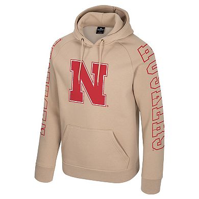 Men's Colosseum Tan Nebraska Huskers Big Break Raglan Hoodie