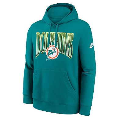Men's Nike Aqua Miami Dolphins Full Blitz Club Fleece Pullover Hoodie