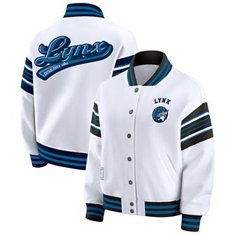 Women's WEAR by Erin Andrews White/Black Minnesota Lynx Plus Size Full-Snap Fleece Sweatshirt Jacket