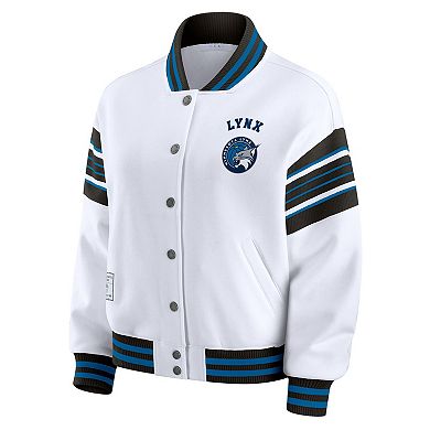 Women's WEAR by Erin Andrews White/Black Minnesota Lynx Plus Size Full-Snap Fleece Sweatshirt Jacket