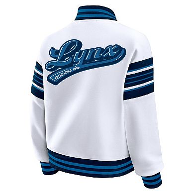 Women's WEAR by Erin Andrews White/Black Minnesota Lynx Plus Size Full-Snap Fleece Sweatshirt Jacket