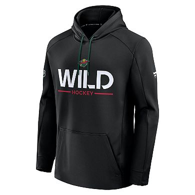 Men's Fanatics Black Minnesota Wild Authentic Pro Rink Hoodie