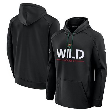 Men's Fanatics Black Minnesota Wild Authentic Pro Rink Hoodie