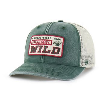 Men's '47 Green Minnesota Wild Canteen Pigment Dyed Patch Trucker Adjustable Hat