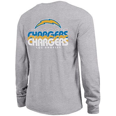 Women's Champion Heather Gray Los Angeles Chargers Core Long-Sleeve T-Shirt