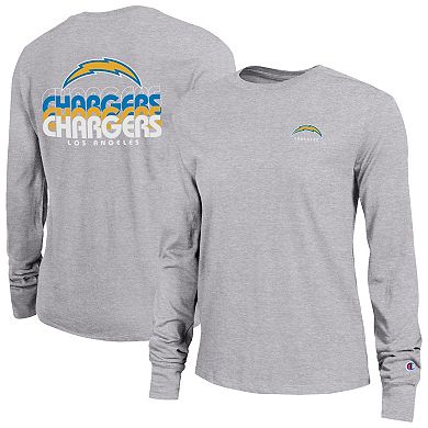 Women's Champion Heather Gray Los Angeles Chargers Core Long-Sleeve T-Shirt