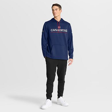 Men's Fanatics Navy Montreal Canadiens Authentic Pro Rink Hoodie