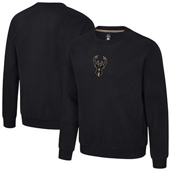 Unisex Stadium Essentials Black Milwaukee Bucks Club Level Chenille Sweatshirt