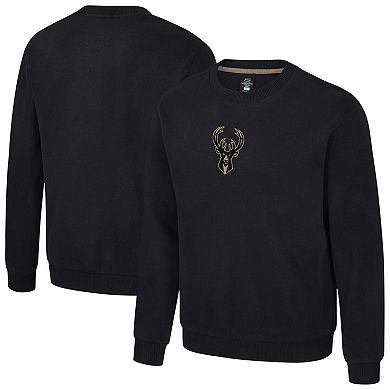 Unisex Stadium Essentials Black Milwaukee Bucks Club Level Chenille Sweatshirt