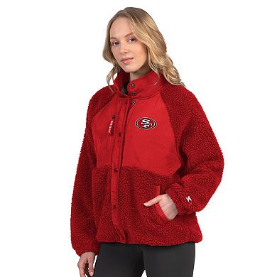 Women's Starter Scarlet San Francisco 49ers On the Ball Sherpa Jacket