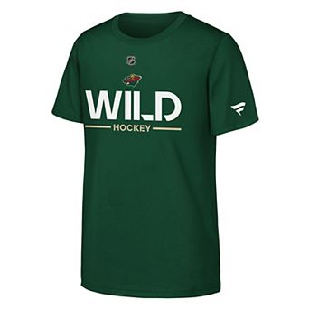 Youth Fanatics Green Minnesota Wild Authentic Pro Wordmark T-Shirt