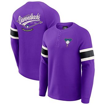 Men's Darius Rucker Collection by Fanatics Purple Arizona Diamondbacks Waffle-Knit Raglan Long Sleeve Henley T-Shirt