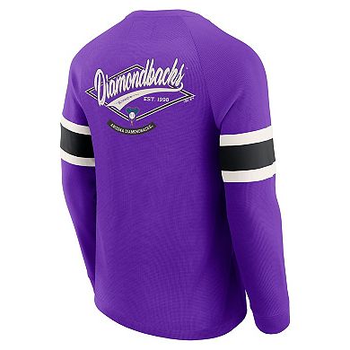 Men's Darius Rucker Collection by Fanatics Purple Arizona Diamondbacks Waffle-Knit Raglan Long Sleeve Henley T-Shirt