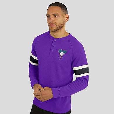 Men's Darius Rucker Collection by Fanatics Purple Arizona Diamondbacks Waffle-Knit Raglan Long Sleeve Henley T-Shirt