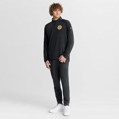 Men's Fanatics Black Boston Bruins Authentic Pro Rink Training Quarter-Zip Pullover