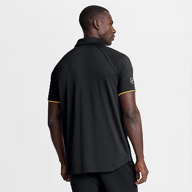 Men's Fanatics Black Boston Bruins Authentic Pro Rink Raglan Polo