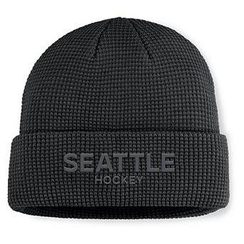 Men's Fanatics Black Seattle Kraken Authentic Pro Road Cuffed Knit Hat