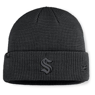 Men's Fanatics Black Seattle Kraken Authentic Pro Road Cuffed Knit Hat