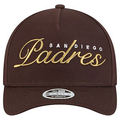 Women's New Era Brown San Diego Padres Metallic A-Frame 9FORTY Adjustable Hat