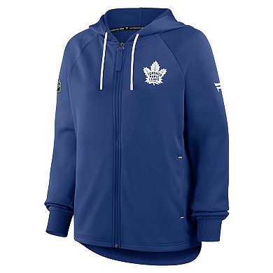 Women's Fanatics Blue Toronto Maple Leafs Authentic Pro Rink Raglan Full-Zip Hoodie