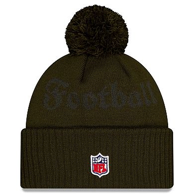 Men's New Era Gotham Green New York Jets 2025 Rivalries Collection Sideline Cuffed Knit Hat with Pom