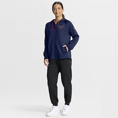 Women's Fanatics Navy Washington Capitals Authentic Pro Rink Raglan Full-Zip Hoodie