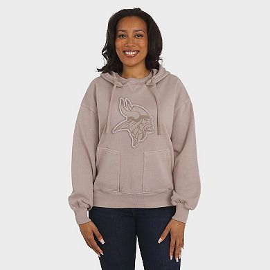 Women's WEAR by Erin Andrews Tan Minnesota Vikings Washed Pullover Crewdie