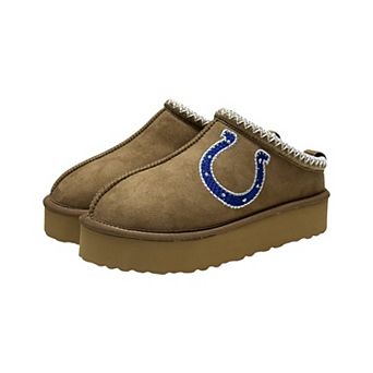 Women's Cuce Tan Indianapolis Colts Chestnut Slip On Boots with Crystal Logo