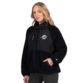 Women's Starter Black Miami Dolphins On the Ball Sherpa Jacket