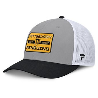 Men's Fanatics Gray/Black Pittsburgh Penguins Fundamental Adapt Trucker Adjustable Hat
