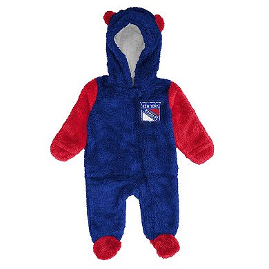 Infant & Newborn Outerstuff Blue New York Rangers Stay Napping Fleece Bunting Full-Zip Sleeper