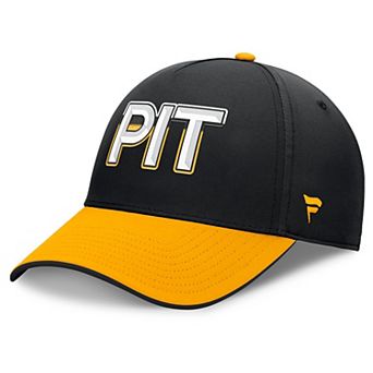 Men's Fanatics Black/Gold Pittsburgh Penguins Authentic Pro Rink Team Code Flex Hat