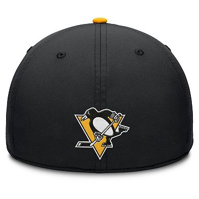 Men's Fanatics Black/Gold Pittsburgh Penguins Authentic Pro Rink Team Code Flex Hat