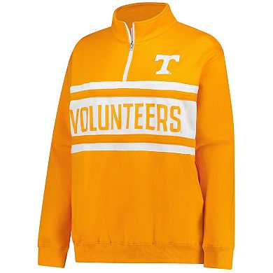 Women's Fanatics Tennessee Orange/White Tennessee Volunteers Plus Size Quarter-Zip Pullover