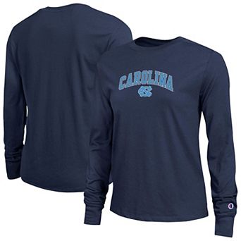 Women's Champion Navy North Carolina Tar Heels Arch Over Logo Long Sleeve T-Shirt