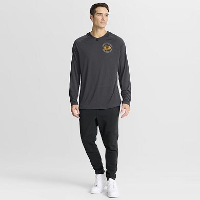 Men's Fanatics Charcoal Chicago Blackhawks Authentic Pro Rink Raglan Hoodie
