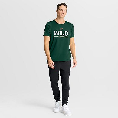 Men's Fanatics Green Minnesota Wild Authentic Pro Rink Tech T-Shirt