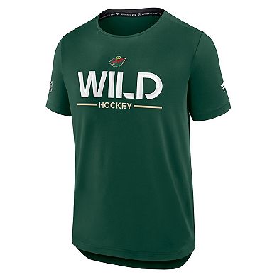 Men's Fanatics Green Minnesota Wild Authentic Pro Rink Tech T-Shirt