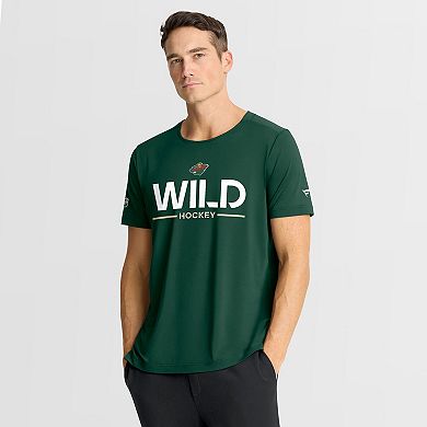 Men's Fanatics Green Minnesota Wild Authentic Pro Rink Tech T-Shirt