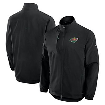 Men's Fanatics Black Minnesota Wild Authentic Pro Rink Full-Zip Coaches Jacket