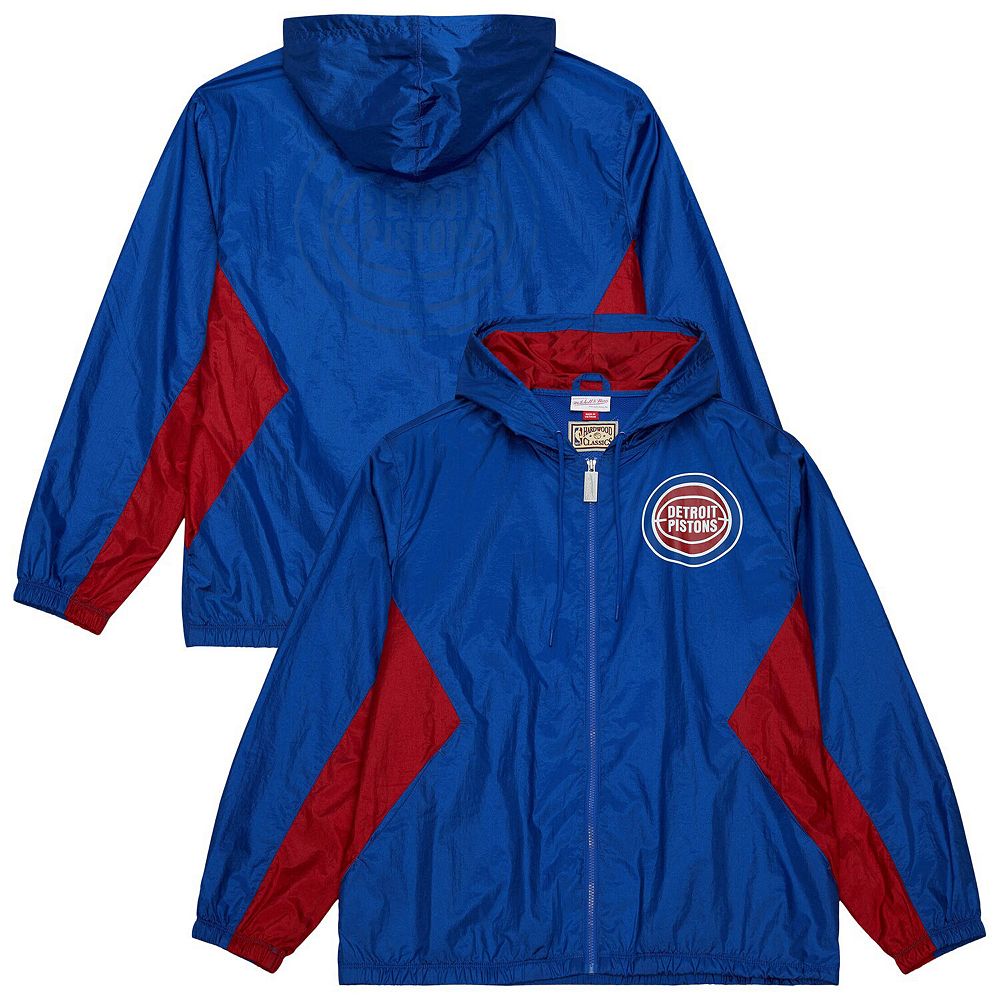 Men's Mitchell & Ness Blue Detroit Pistons Playmaker Full-Zip