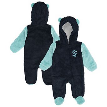 Infant & Newborn Outerstuff Deep Sea Blue Seattle Kraken Stay Napping Fleece Bunting Full-Zip Sleeper