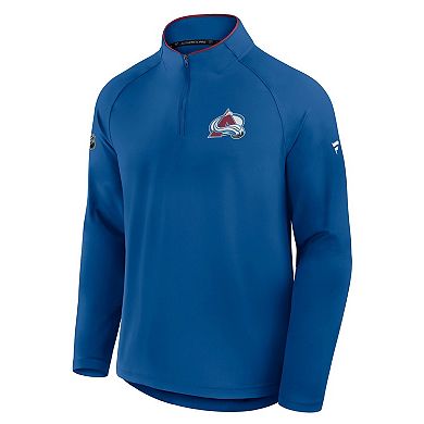 Men's Fanatics Blue Colorado Avalanche Authentic Pro Rink Training Quarter-Zip Pullover